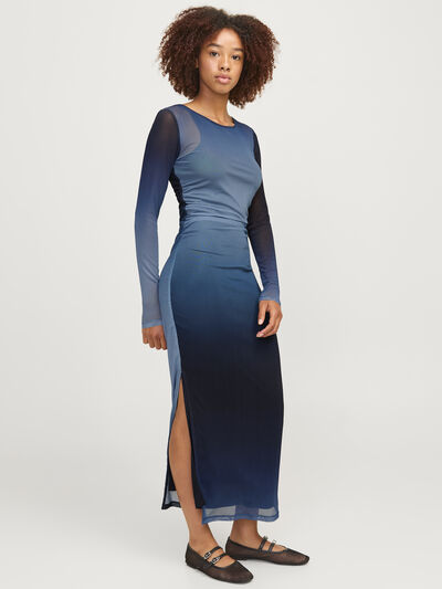 Springfield Vestido maxi mesh navy