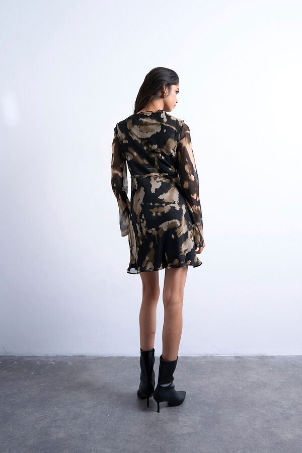 Topshop Vestido midi de viscose preto