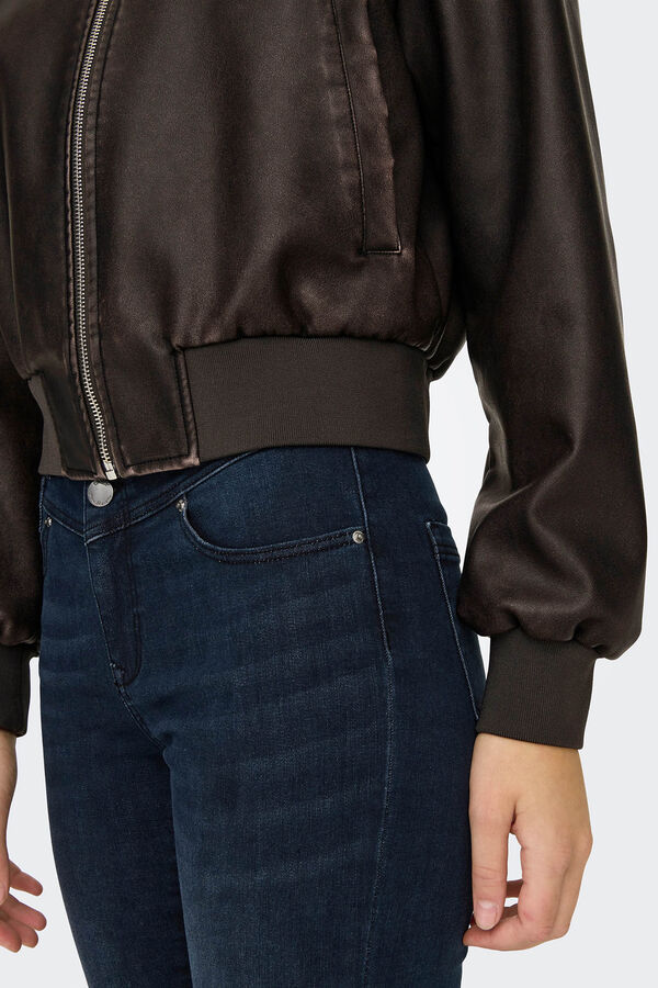 Only Chaqueta estilo aviador marr&oacute;n