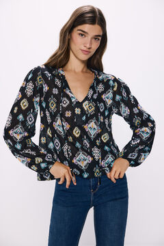 Springfield Blusa estampado étnico granate