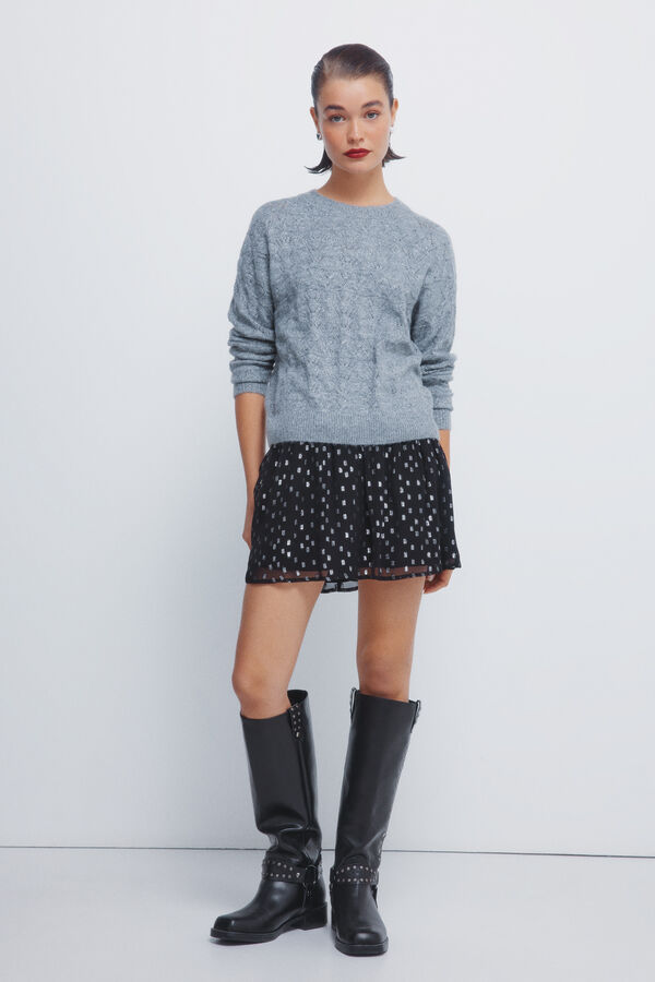 Springfield Lurex smock skirt black