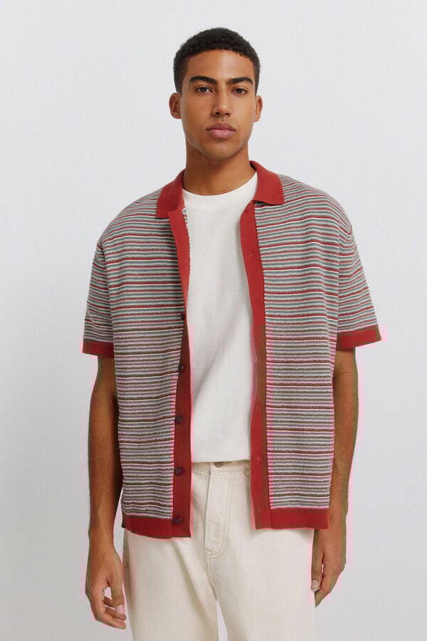 Springfield Short sleeve link structure cardigan red