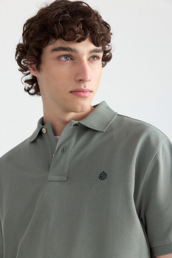 Springfield Piqu&eacute; basic regular fit polo shirt green