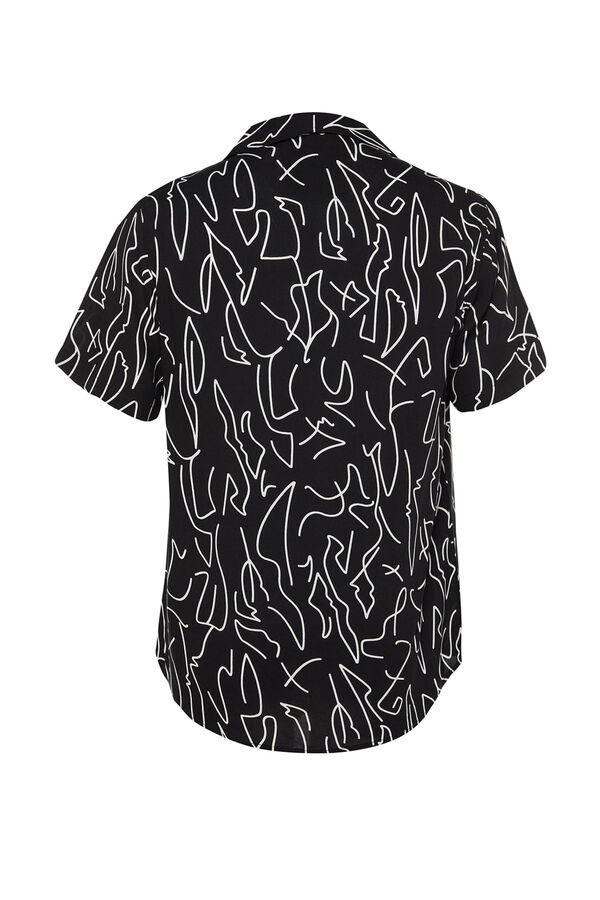Trendyol Camisa estampada manga corta negro