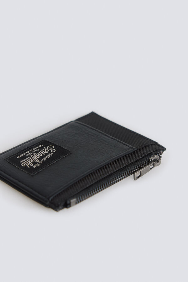 Springfield Two-tone faux leather card holder purse black