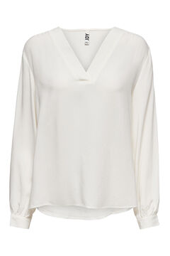 Springfield V-neck blouse with long sleeves weiß
