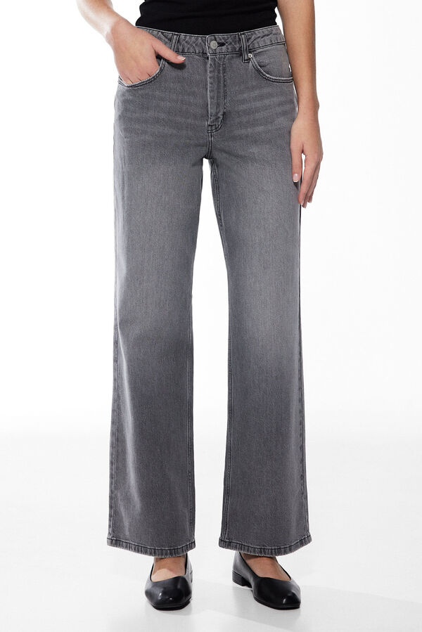 Springfield Straight Jeans Wide grau