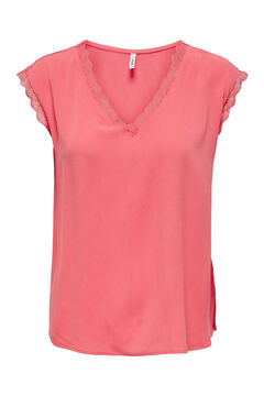Only Blusa manga corta encaje