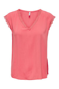 Only Blusa manga corta encaje