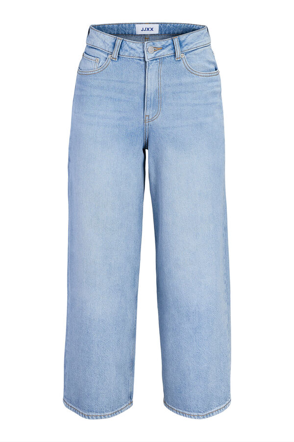 Jack & Jones Jeans cropped tiro alto lavado azul