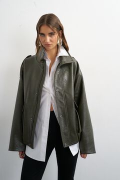 Topshop Cazadora bomber efecto piel