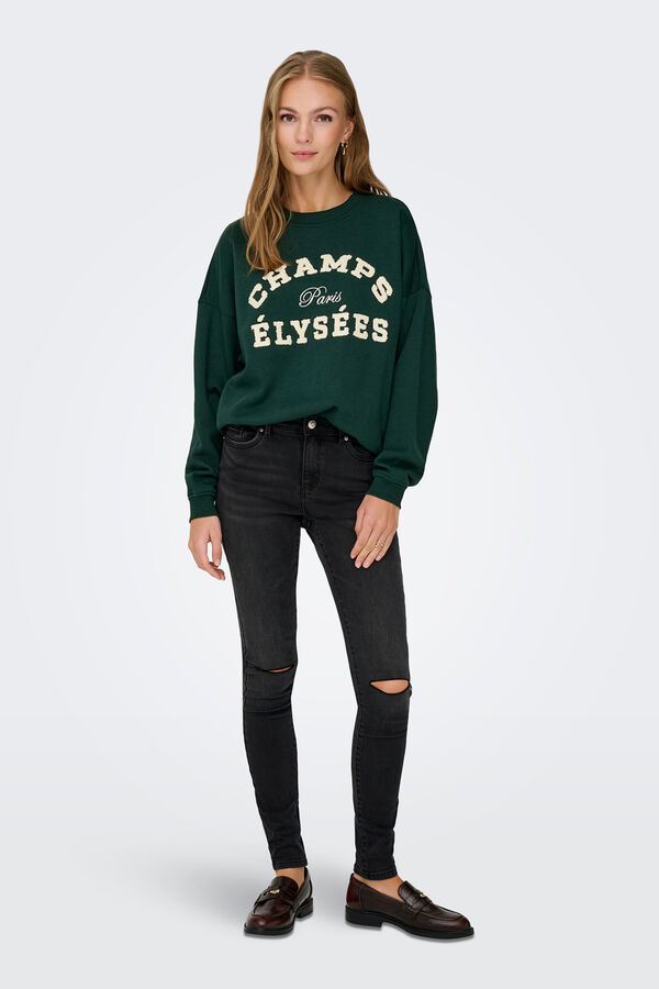 JDY Round neck sweatshirt green