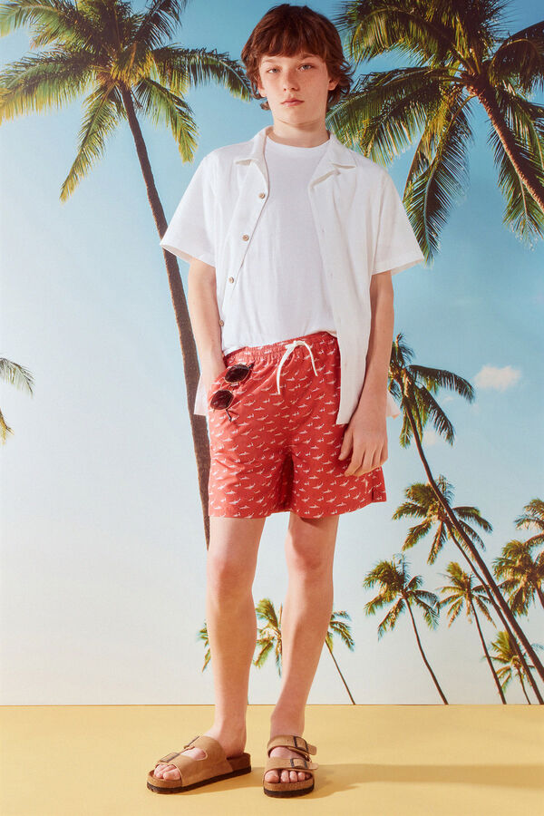 Springfield Kids Fato de banho Tubar&otilde;es menino vermelho