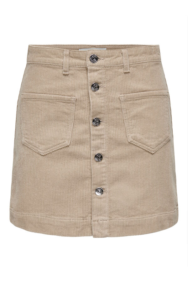 Only Saia curta de veludo cotel&ecirc; cru