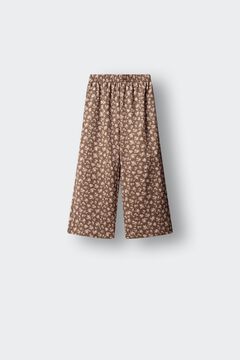 Springfield Kids Pantalone culotte sa cvetnim printom za devojčice Braon