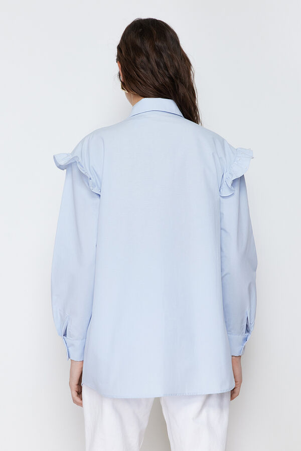 Trendyol Camisa detalle volantes azul