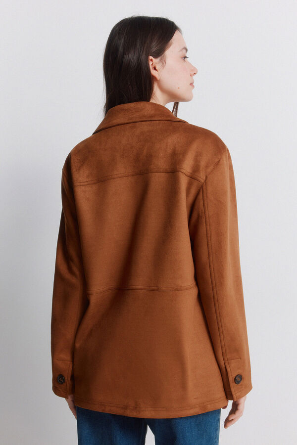 Springfield Faux suede blazer brown