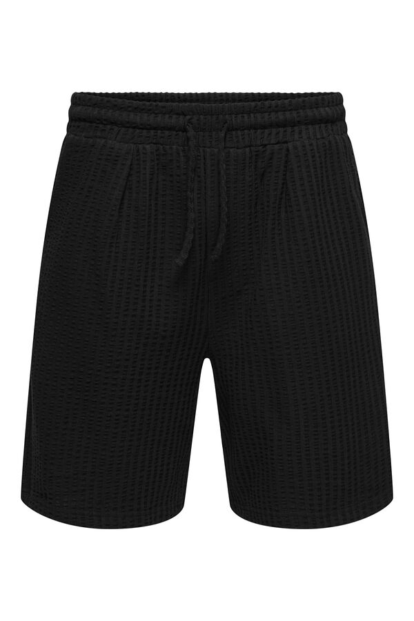 Only & Sons Textured Bermuda shorts black
