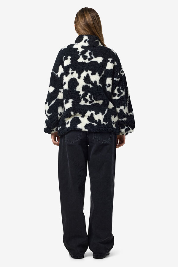 Noisy May Checkered teddy jacket Crna