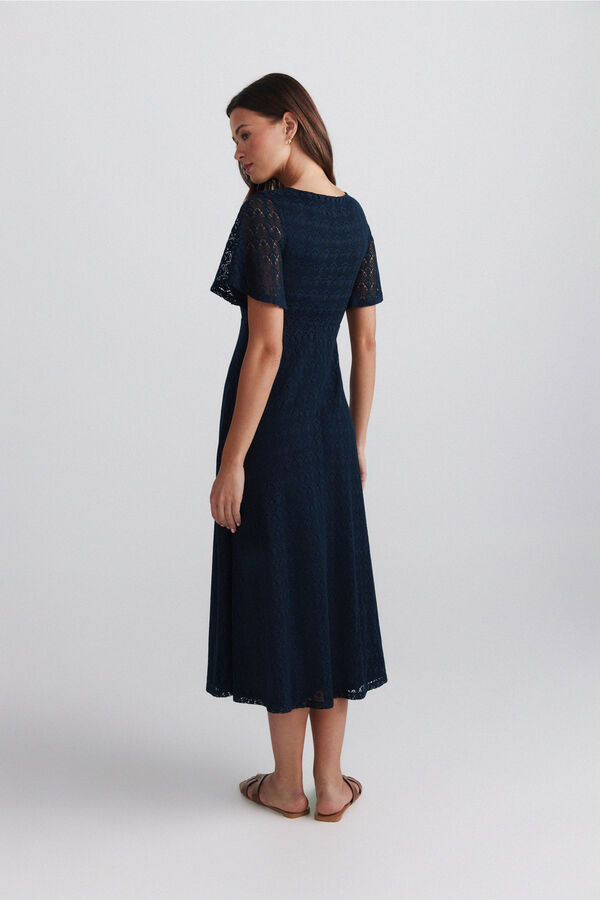 Springfield Robe midi &agrave; imprim&eacute; frise bleu