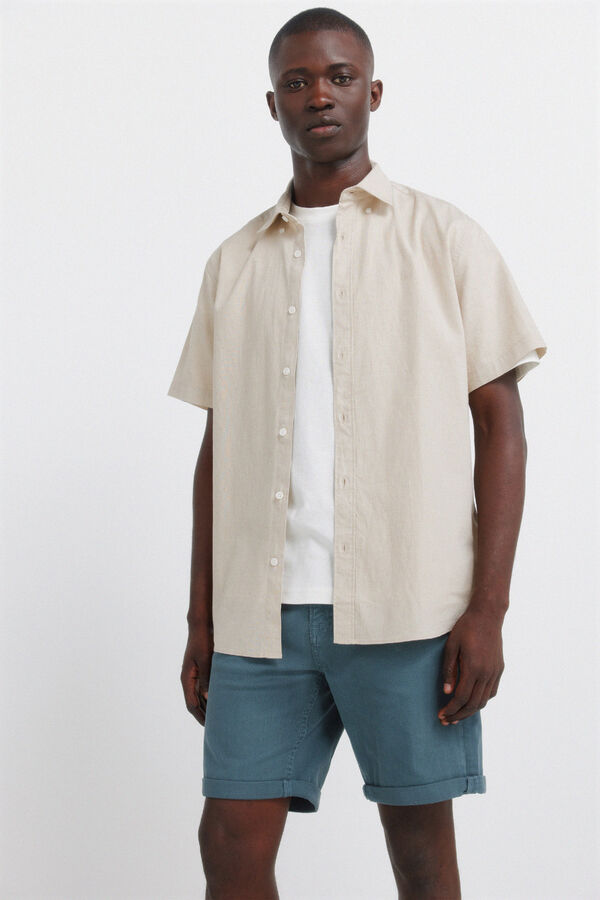 Springfield Washed 5-pocket slim fit Bermuda shorts blue