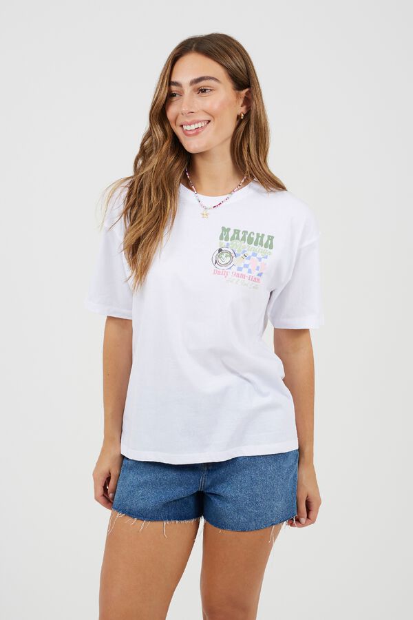 Brave Soul Camiseta oversize con estampado blanco
