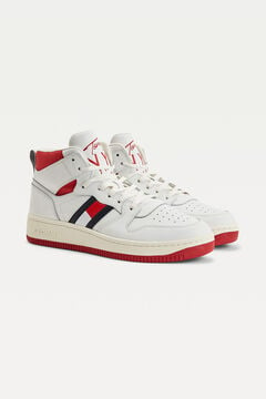 Springfield White high-top trainer with Tommy Jeans flag blanc