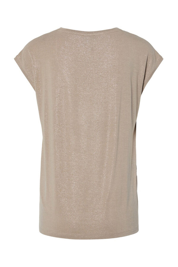 Pieces Camiseta lurex escote gris