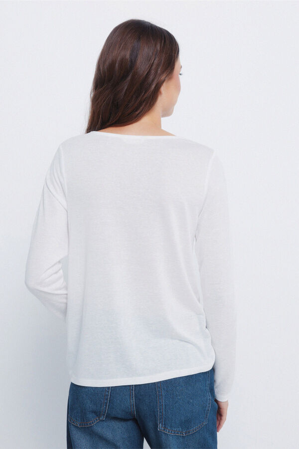 Springfield plumetis ruffle shirt printed