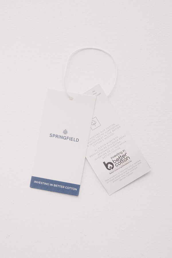 Springfield striped cotton slub shirt blue