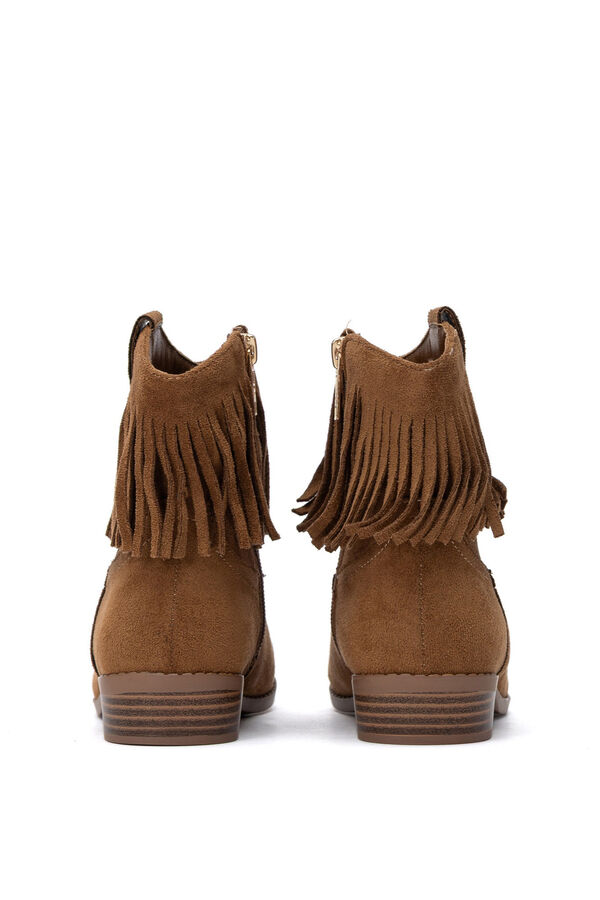 XTI Fringed cowboy ankle boots nude