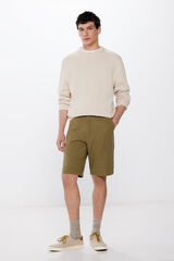 Springfield Comfort fit cotton Bermuda shorts khaki