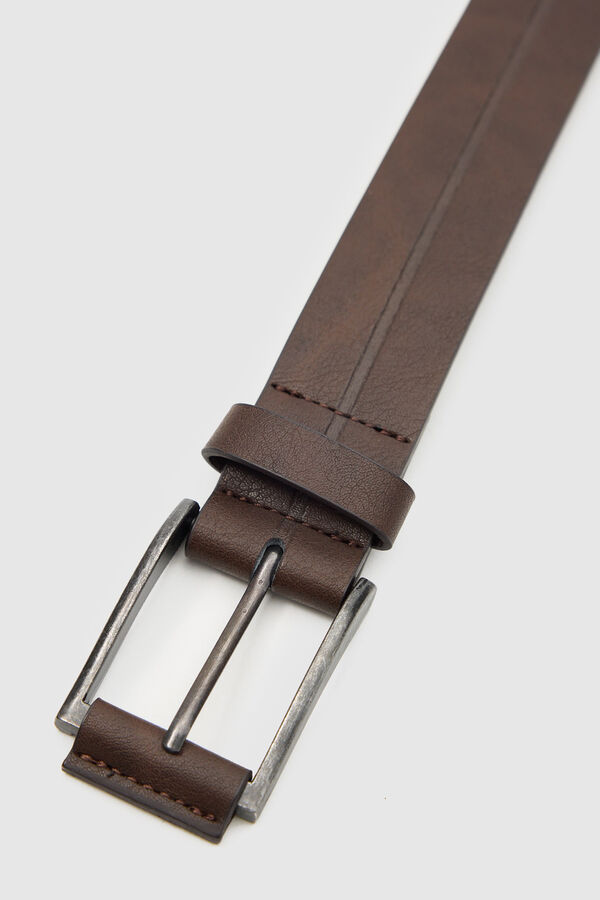 Springfield Men's smart faux leather belt brown