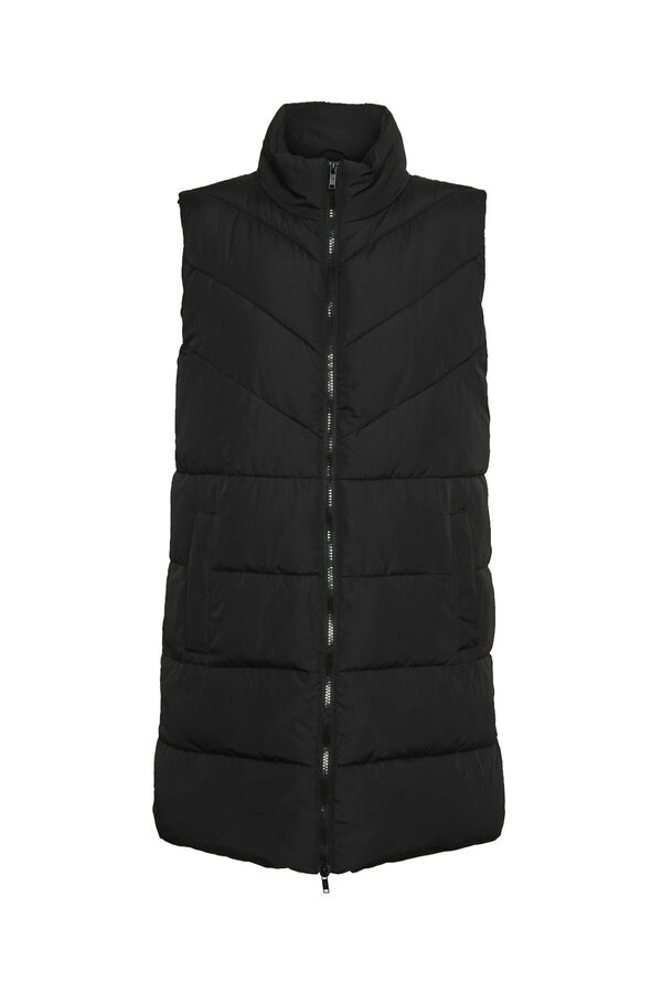 Noisy May Chaleco largo acolchado negro