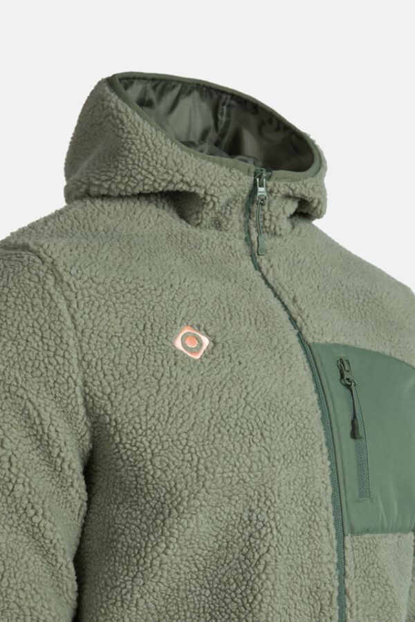 Izas Faux shearling hooded jacket beige