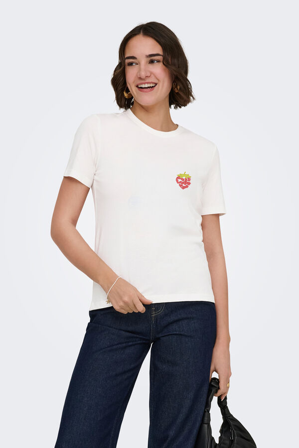 Only Plain short-sleeved T-shirt white
