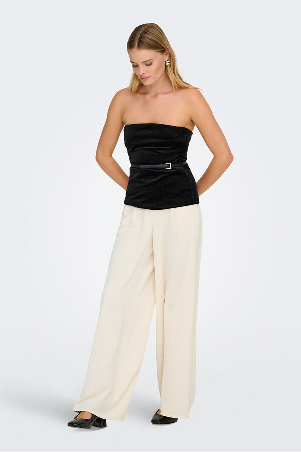 JDY Wide fluid trousers white