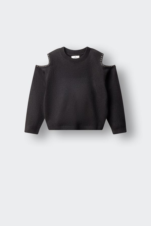 Springfield Kids Jersey hombros descubiertos ni&ntilde;a negro
