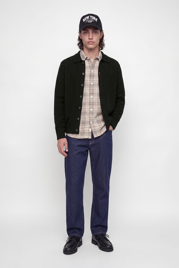 Jack & Jones Casaco de malha polo com l&atilde; preto