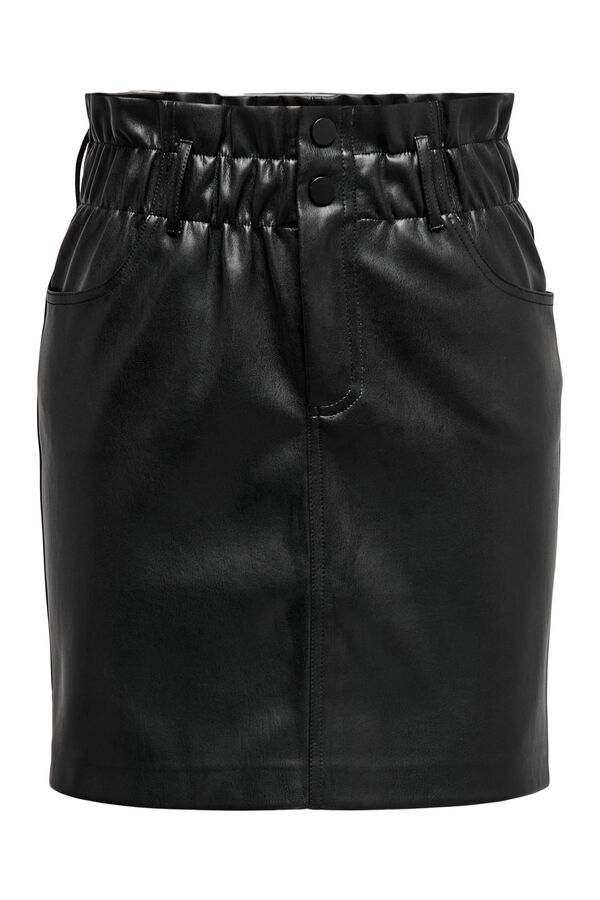 Springfield Short faux leather skirt crna
