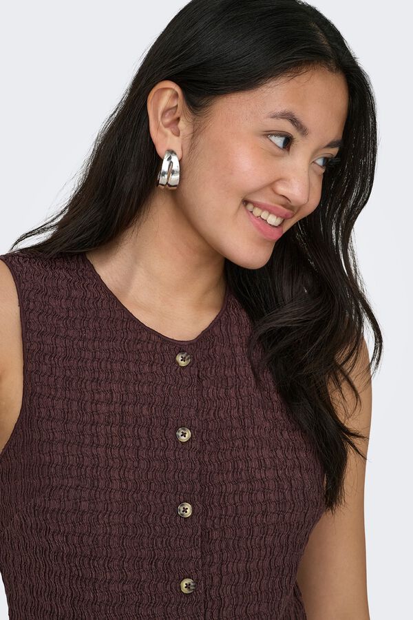 Only Chaleco estructura marr&oacute;n