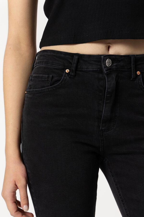 Springfield Jeans Megan Cropped Flare Tiro Alto negro