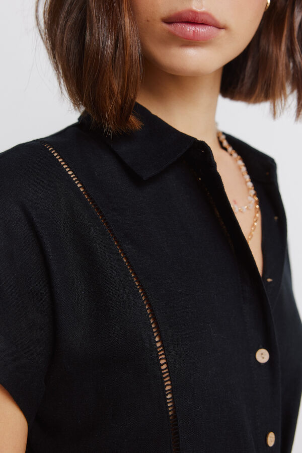 Springfield Linen shirt dress black