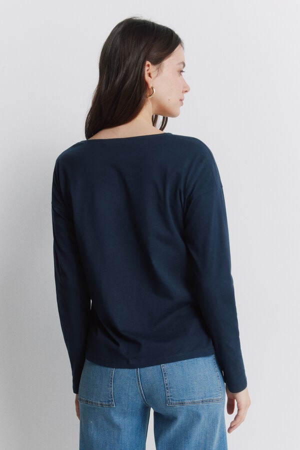 Springfield Shoulder button T-shirt blue