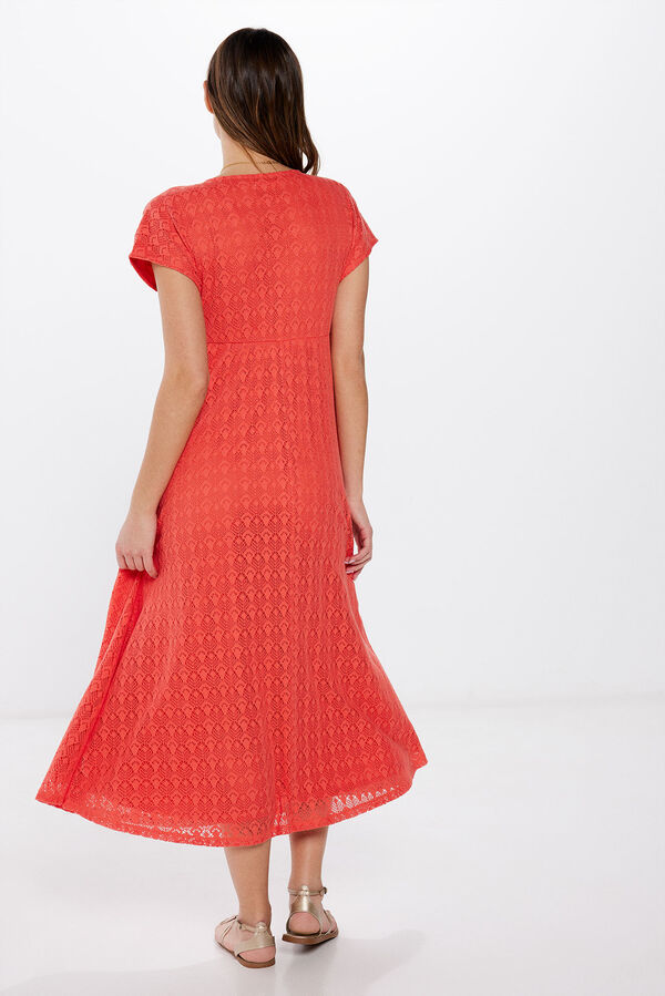 Springfield Crochet midi tunic dress red