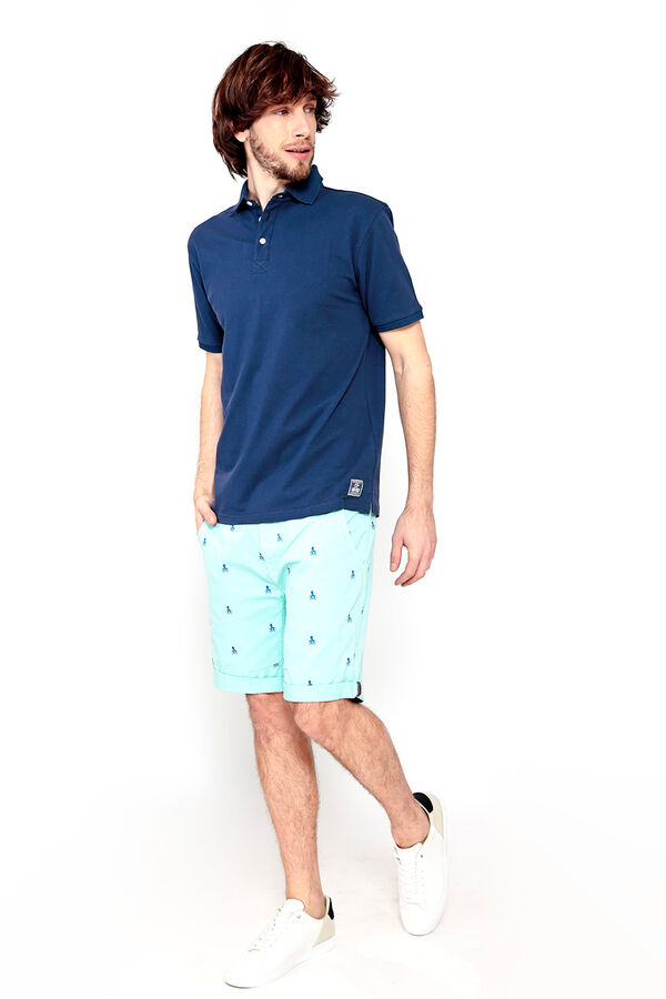 Springfield Short-sleeved piqué polo shirt navy