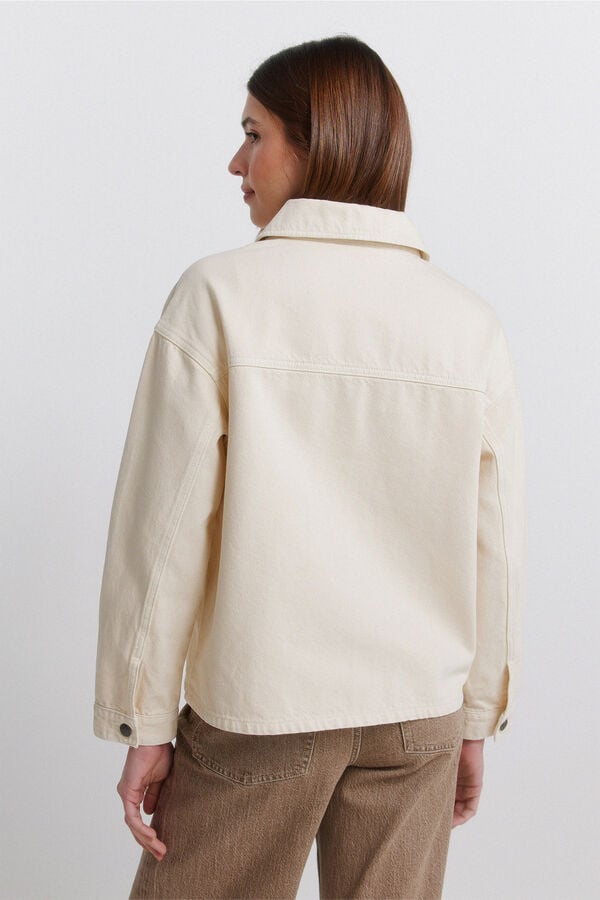 Springfield Casaco oversized em denim castanho