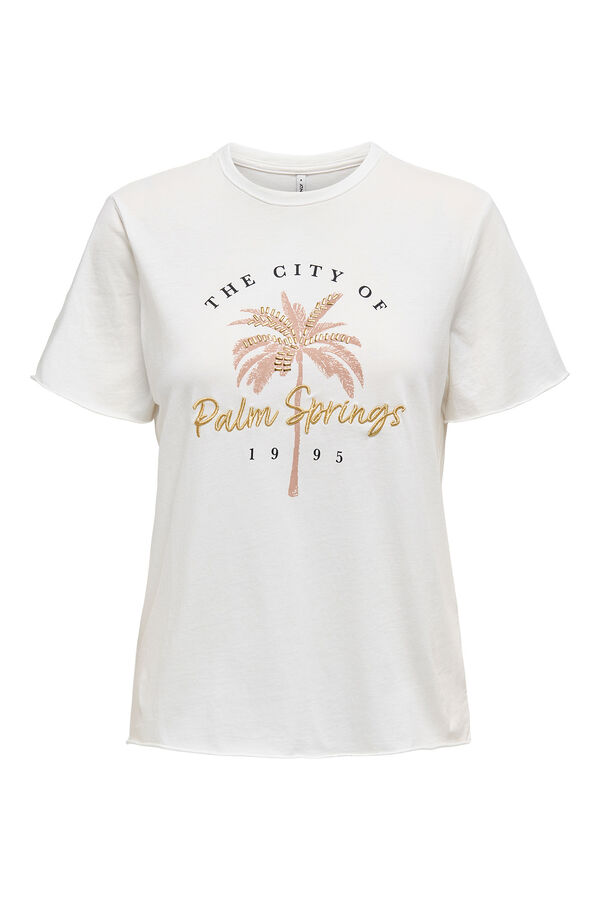 Only Printed short-sleeved T-shirt  beige