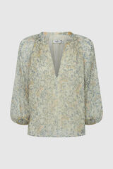 Springfield Printed lurex chiffon blouse boja slonovače