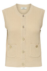 JDY Buttoned jersey-knit gilet white